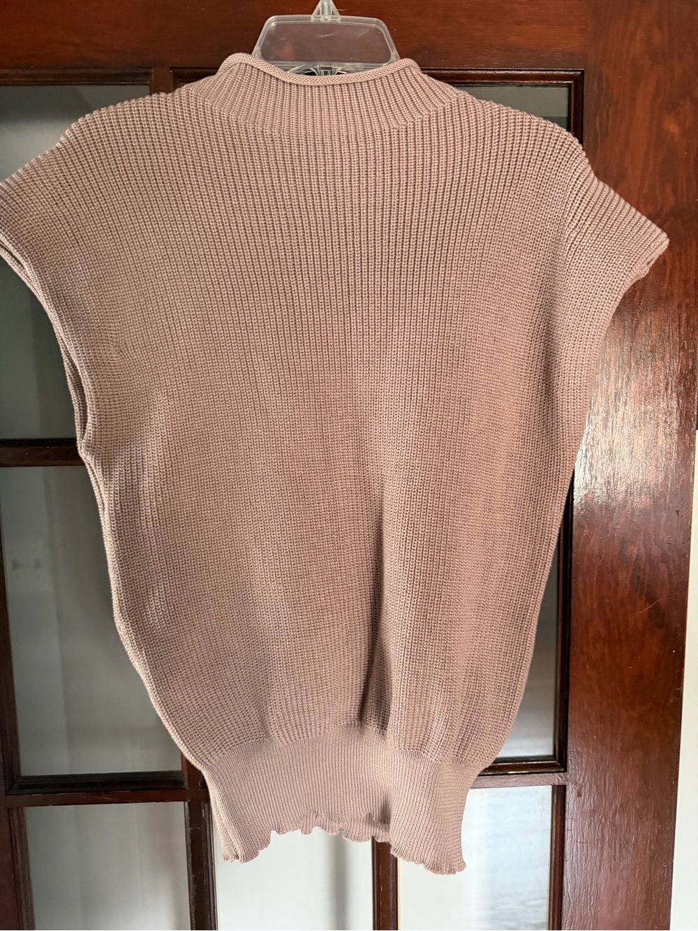 Sleeveless Knit Mock Neck Sweater Vest - Dusty Rose